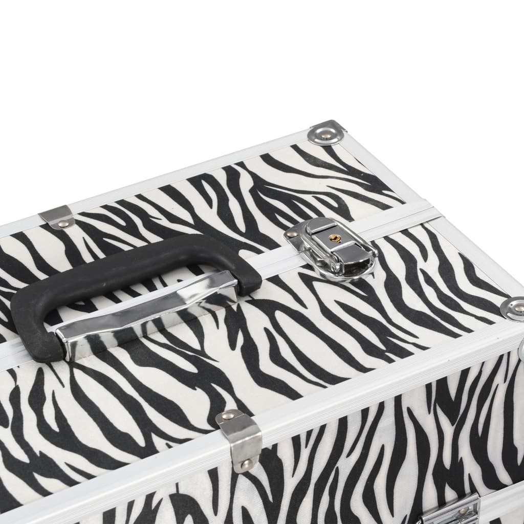 Make-up Case 37x24x35 cm Zebra Stripe Aluminium 18 Make-up Case 37x24x35 cm Zebra Stripe Aluminium